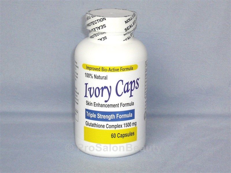 IVORY CAPS PILLS GLUTATHIONE SKIN WHITENING 1500 MG THISTLE 1 BOTTLE