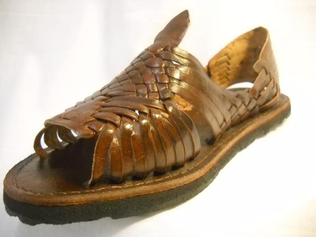 ... mens LEATHER MEXICAN SANDALS brown HUARACHE made in mexico SHOES *ALL
