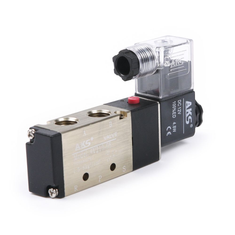 2 Position 5 WAY Pneumatic AIR Solenoid Valve DC 12V Exhaust 1 8"PT