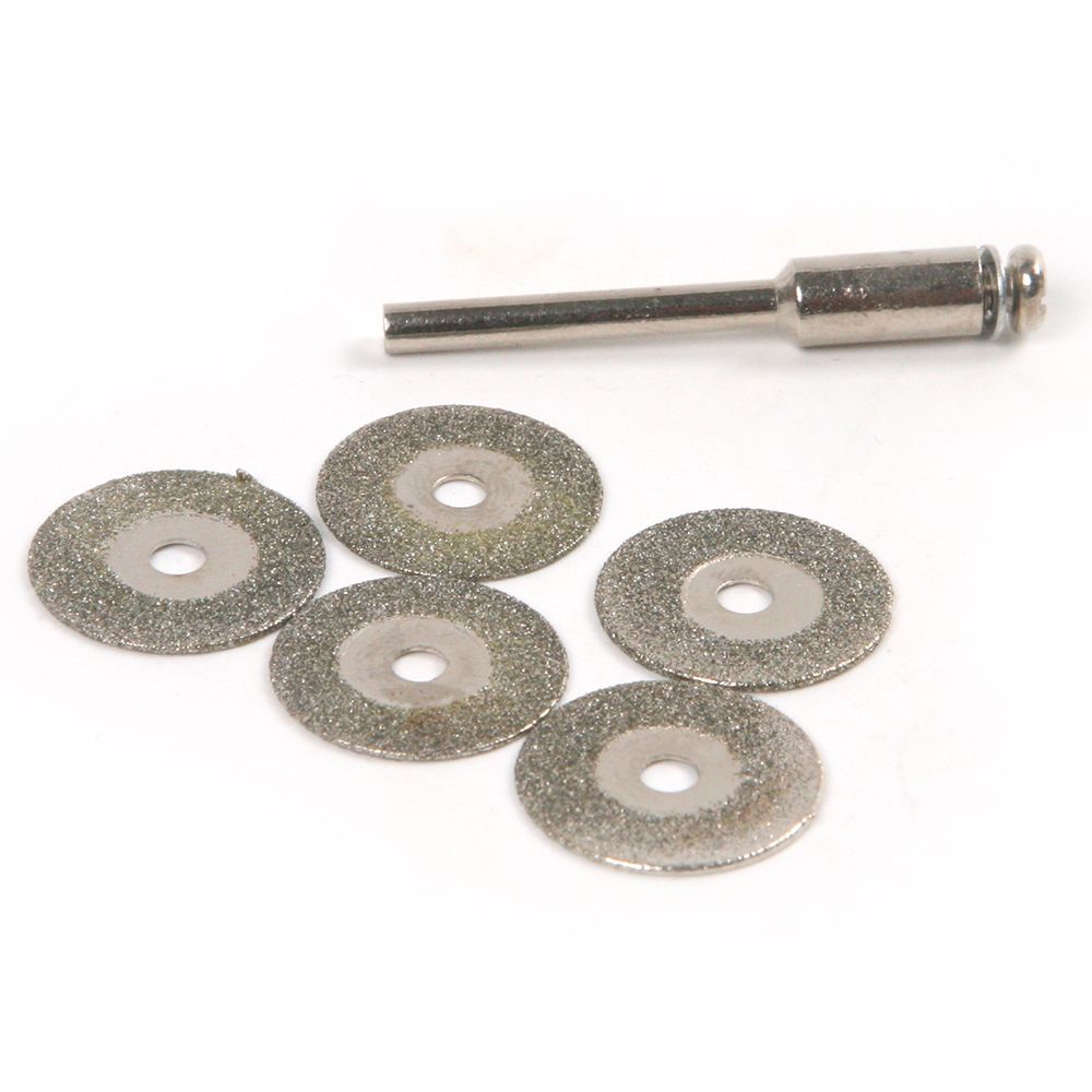 5X 16mm Emery Mini Diamond Rotary Cutting Discs Drill Bit + 1 Mandrel