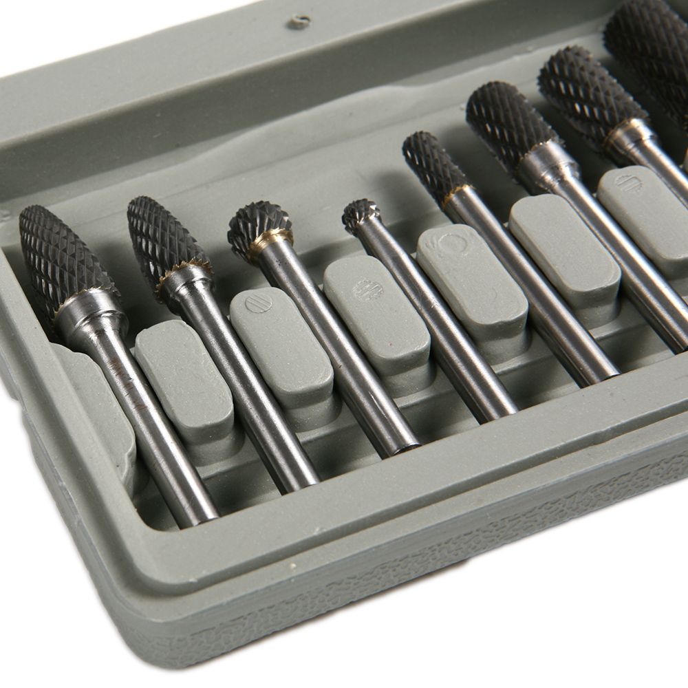 AU 8Pcs 1/4'' Double Cut Carbide Rotary Burr Bur Die Grinder Carving
