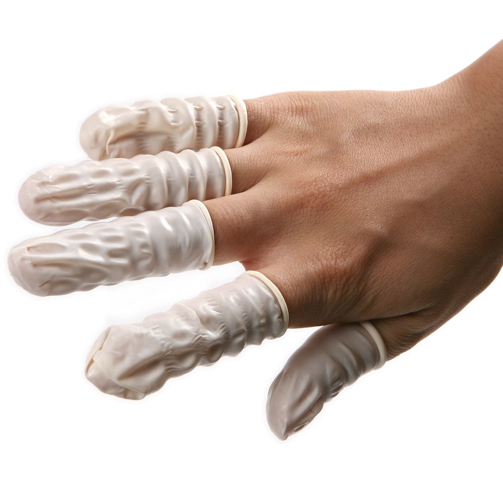100PCS Rubber Disposable Latex Finger Cots Anti Static Finger Stall