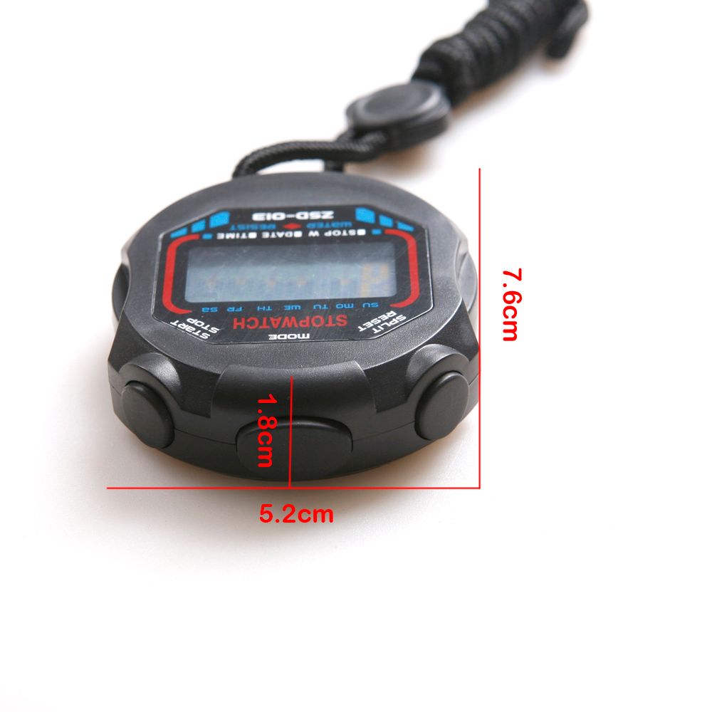 Sports Chronograph Stopwatch Stop Watch Time Clock Alarm Run Step