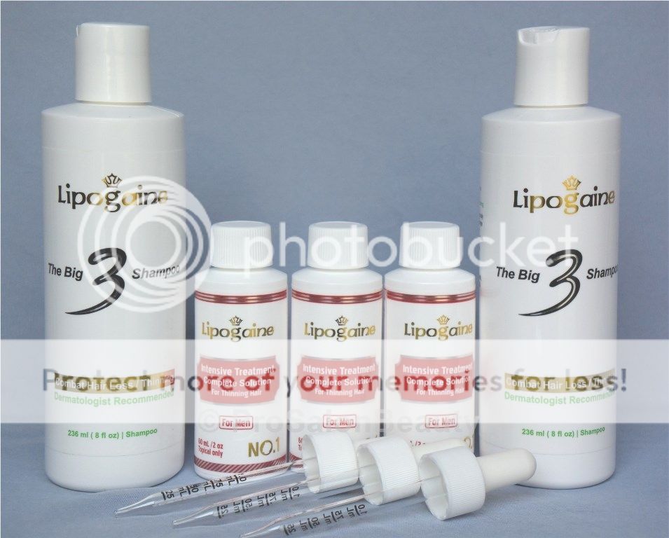 3pcs x Lipogaine for Men Minoxidil Treatment & 2 x Big 3 Shampoo Anti ...