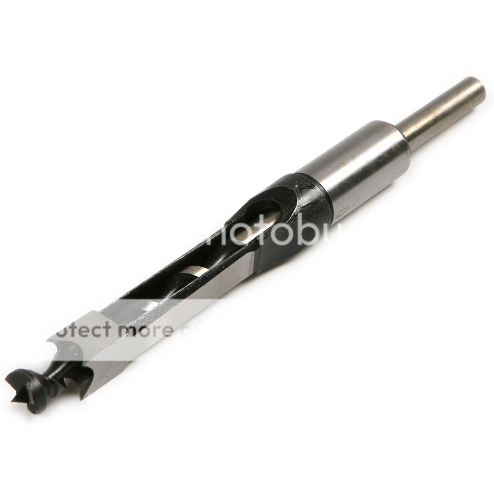 Mortising Drill Bit and Chisel Cuts square holes for mortise & tenon